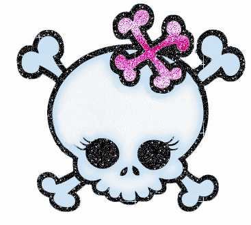 Skull with pink bone bow