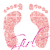 Girl Glitter Footprints- Girl