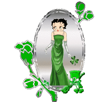 Betty Boop dressed for St. Pat..