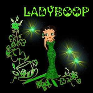 Betty Boop dressed for St. Pat..