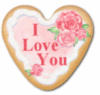 I Love You heart cookie