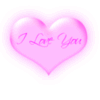 I Love you in a pink blinking ..