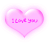 I Love you in a pink blinky he..