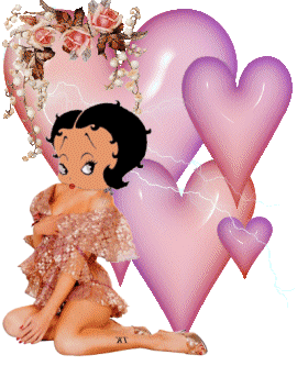 Betty Boop with pink hearts
