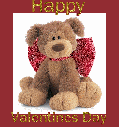bow dog Happy Valentines day
