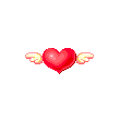 Red Saprkley Flying Heart