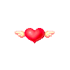 Red Saprkley Flying Heart