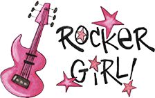 Music Rocker Girl Pink Guitar