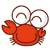 kawaii crab hello hi bye