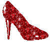 » red glitter shoe