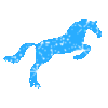 Blue Glitter Horse Jumping