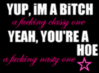 im a bitch youre a hoe