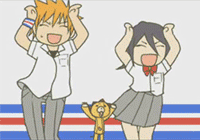Ichigo, Rukia & Kon Carame..