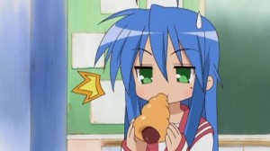 konata biting a cone