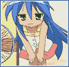 konata cooling off in front of..