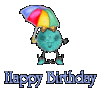 Happy Birthday Creature With Umbrella