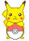 pikachu and a poke ball