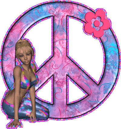 groovy peace sign hippie chick