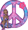groovy peace sign hippie chick