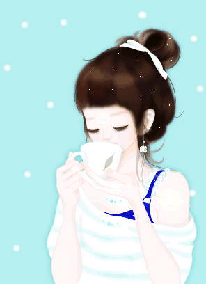 kawaii girl drinking tea