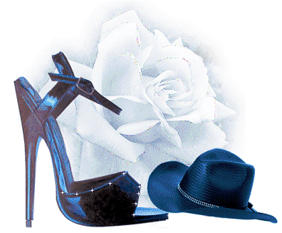Shoe Blue with Rose