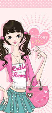 Cute Girl. Victory Love