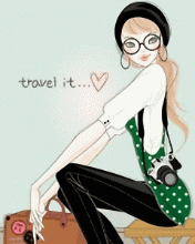 Cute Kawaii Fashion Girl Travel It... Love