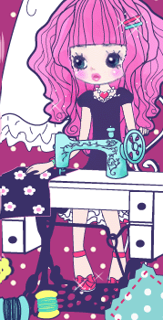 girl sewing