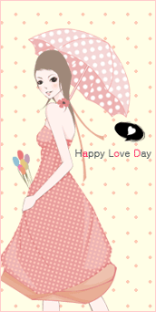 Pink Umbrella Happy Love Day