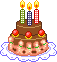 cake with three candles