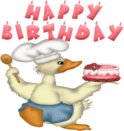 Happy birthday - duck with cak..