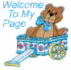 teddy bear in a wagon