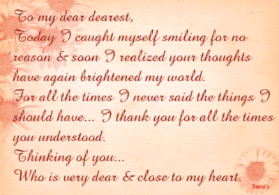 To my dear dearest