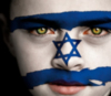 Israel flag on face