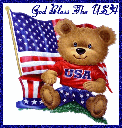USA Teddy Bear with God Bless ..