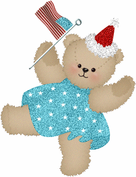 bear holding flag