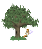 Angel swinging in tree