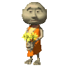 Monk holding flowers