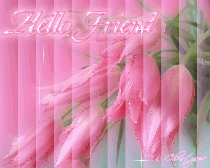 Hello friend with flowers