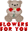 teddy bear with flowers - flow..