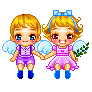 cute boy and girl fairies