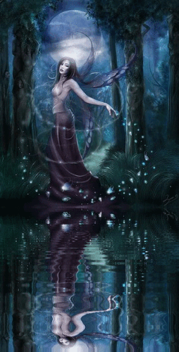 fairy reflecting water