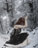 fairy lost in snowy woods