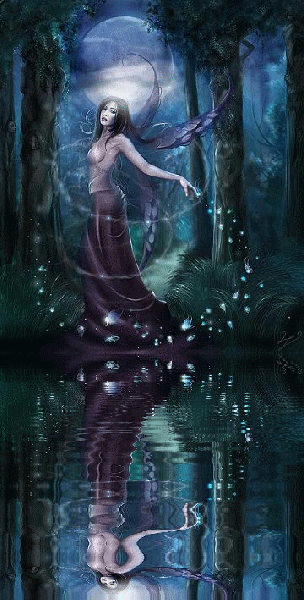 forest fairy reflecting water