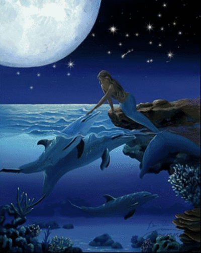Mermaid with dolphins