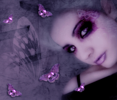 purple butterfly girl