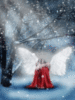 sad angel in snow